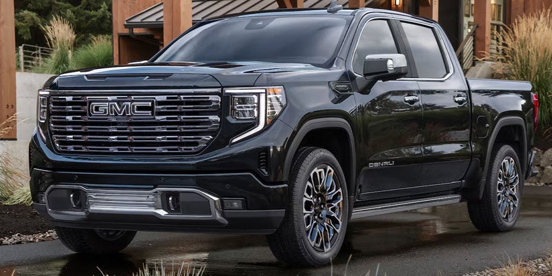 Close angle view of black GMC Sierra 1500