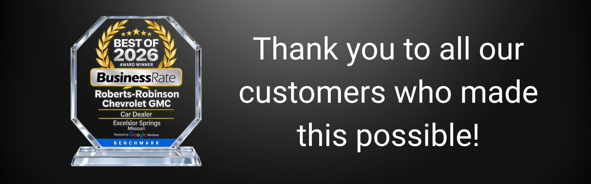 Thank you to all our customers who made this award possible!